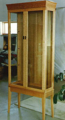 Red Oak Display Cabinet
