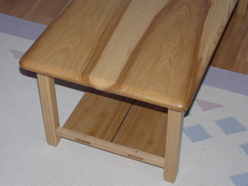Solid White Ash Coffee Table with removable shelf